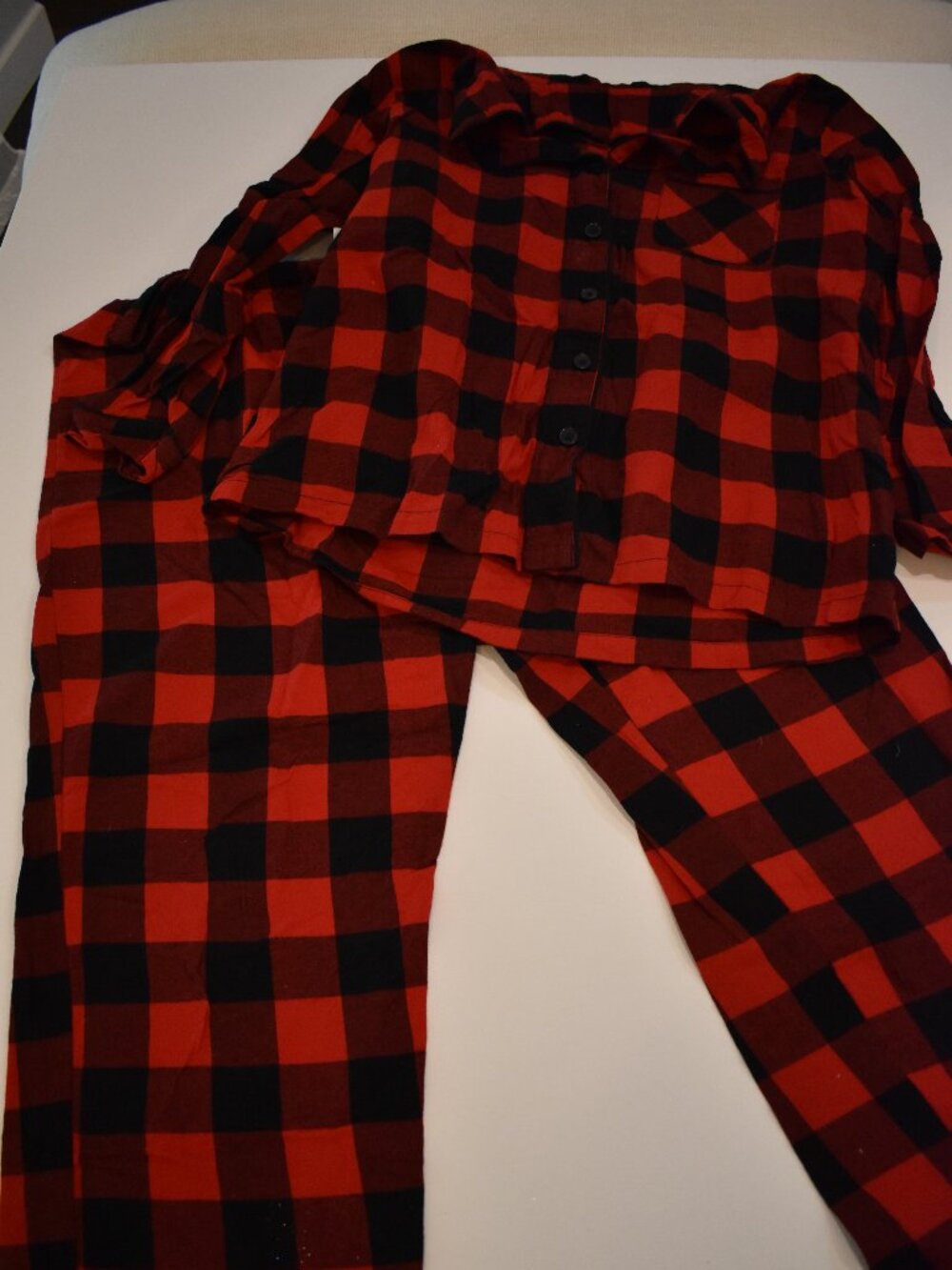 Wondershop Target Women L Red Black Buffalo Plaid 2 Piece Christmas Pajama Set